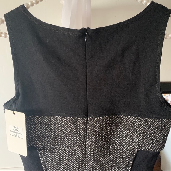 NWT Yoana Baraschi Morph Black Herringbone Sheath Dress - Picture 6 of 12